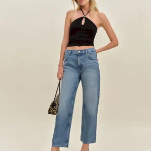 Arleth Mid Rise Straight Leg Cropped Jeans