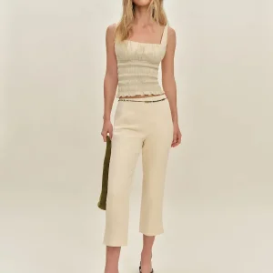 Petra Linen Low Rise Pedal Pusher Pant
